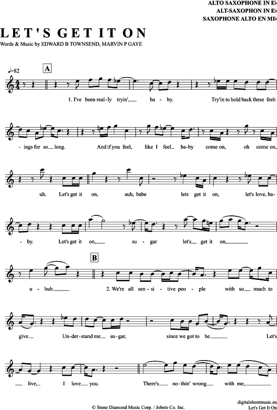 Let S Get It On (Alt-Sax) (Alt Saxophon) von Marvin Gaye