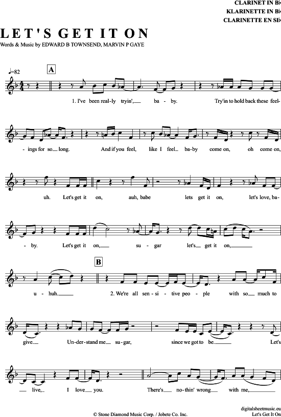 Let S Get It On (Klarinette in B) (Klarinette) von Marvin Gaye