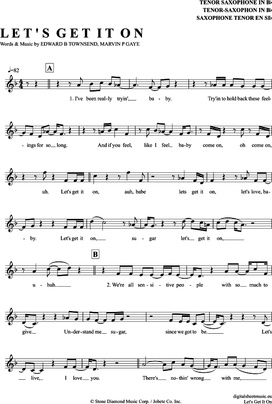 Let S Get It On (Tenor-Sax) (Tenor Saxophon) von Marvin Gaye