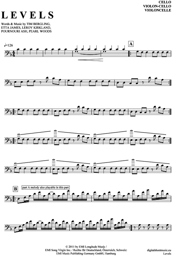 Levels (Violon-Cello) (Violoncello) von Avicii