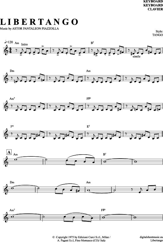 Libertango (Keyboard) (Keyboard) von Astor Piazzolla