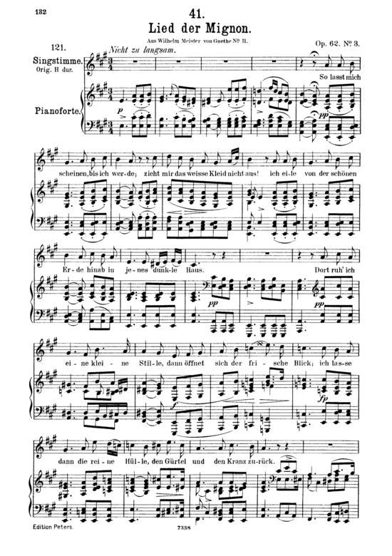 Lied der Mignon D.877-3 So lasst mich scheinen (Gesang mittel + Klavier) (Klavier  Gesang mittel) von Franz Schubert