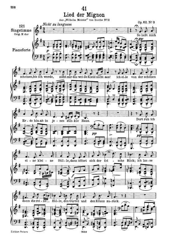 Lied der Mignon D.877-3 So lasst mich scheinen (Gesang tief + Klavier) (Klavier  Gesang tief) von Franz Schubert