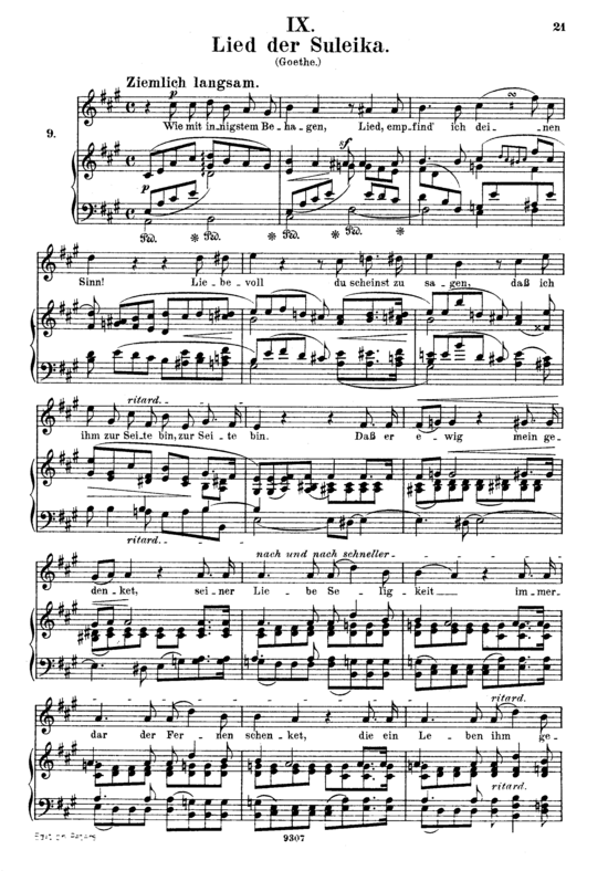 Lied der Suleika Op.25 No.9 (Gesang hoch + Klavier) (Klavier  Gesang hoch) von Robert Schumann
