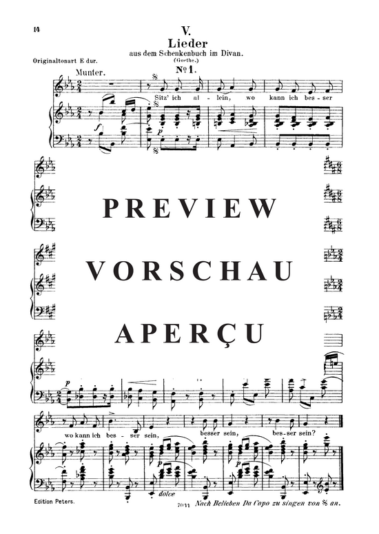 Lied I aus dem Schenkenbuch Op.25 No.6 (Gesang tief + Klavier) (Klavier  Gesang tief) von Robert Schumann