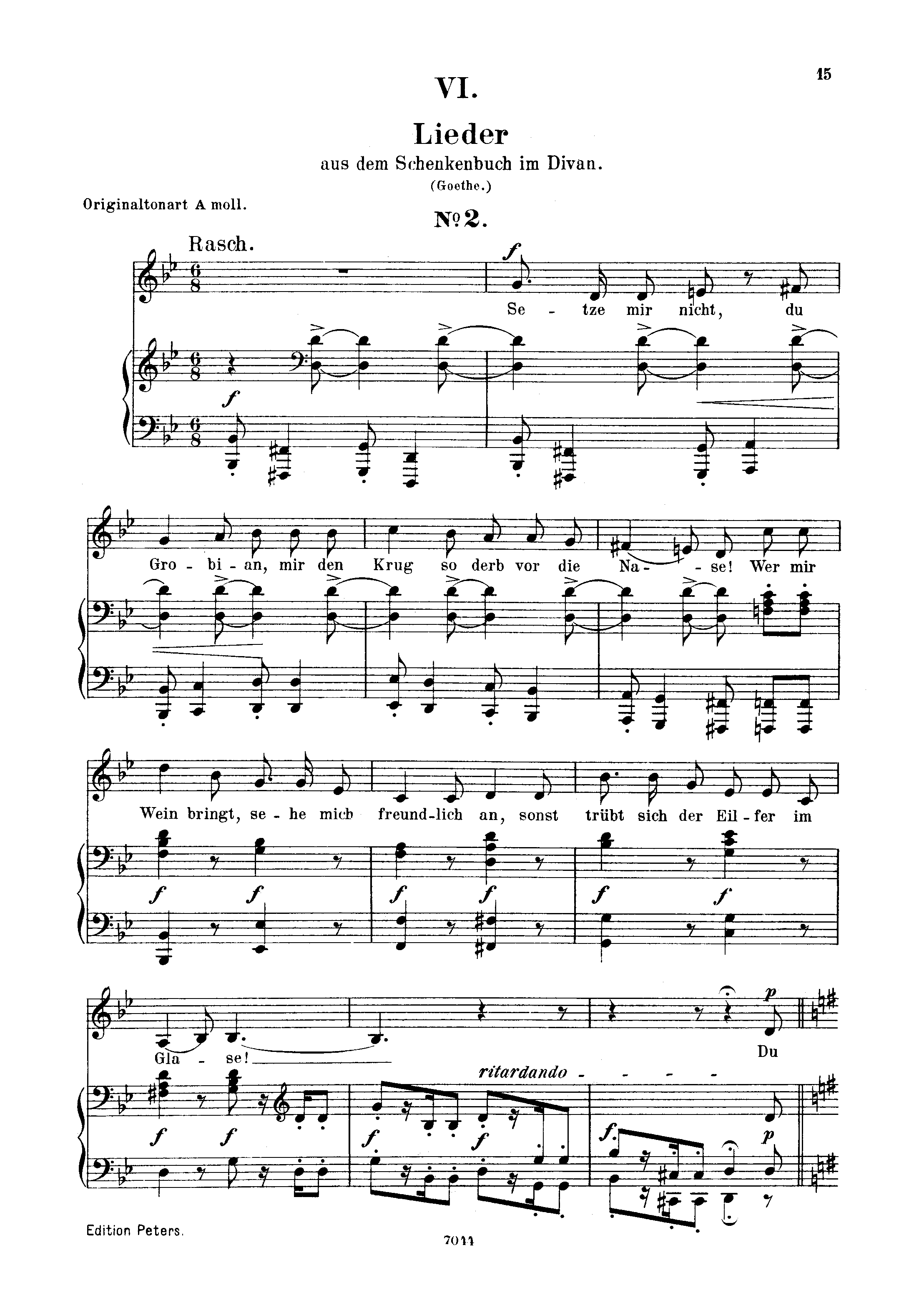 Lied II aus dem schenkenbuch Op.25 No.6 (Gesang tief + Klavier) (Klavier  Gesang tief) von Robert Schumann