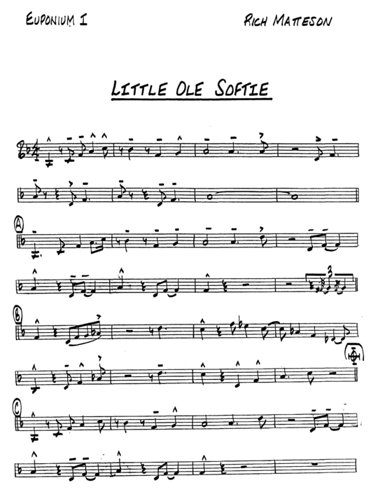 Little Ole Softie (Tuba Ensemble EEETTT + Band) (Ensemble (Blechbl ser)) von Rich Matteson