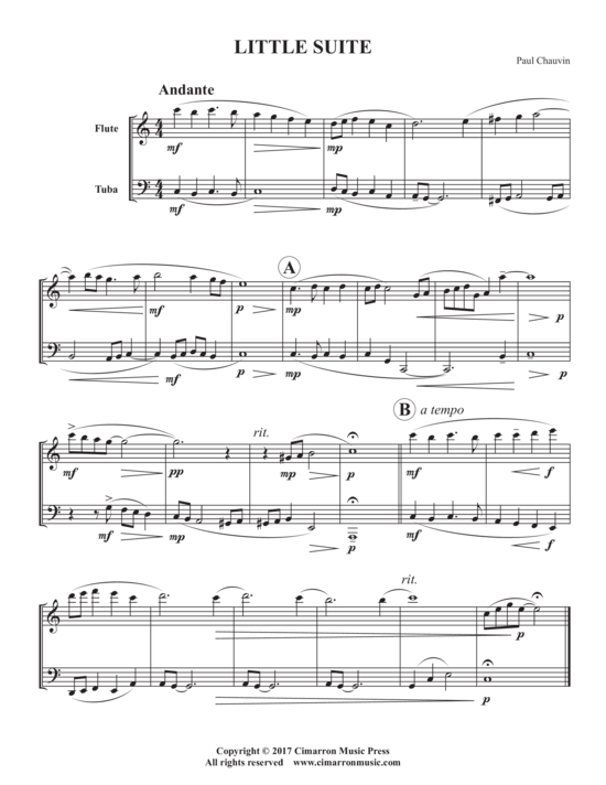 Little Suite (Querfl ouml te + Tuba) (Duett (2 St.)) von Paul Chauvin