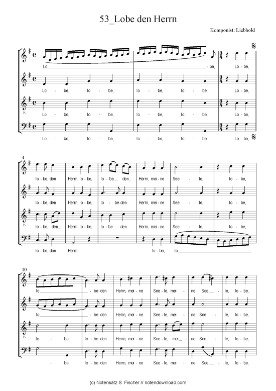 Lobe den Herrn (Gemischter Chor) (Gemischter Chor) von Liebhold  Motette ber Ps. 103 1-5