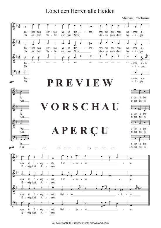 Lobet den Herren alle Heiden (Gemischter Chor) (Gemischter Chor) von Michael Praetorius