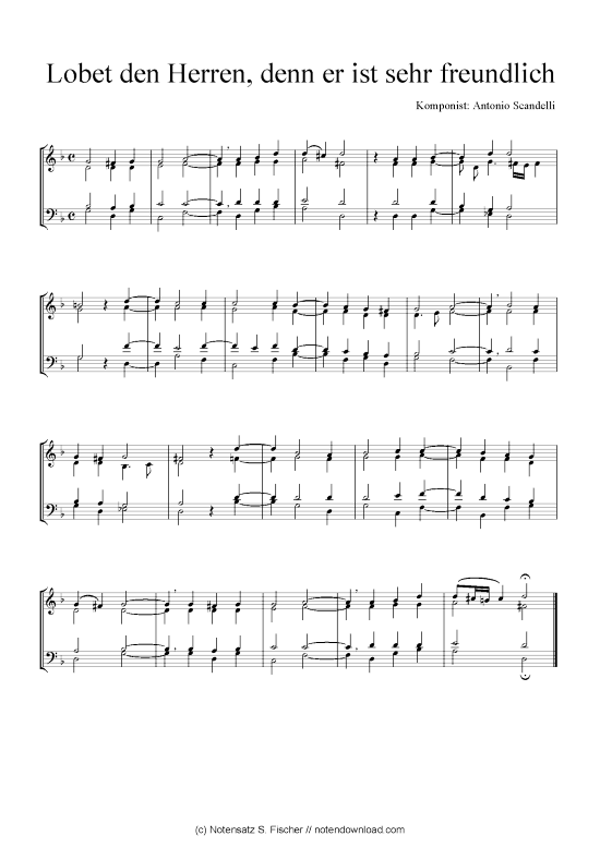 Lobet den Herren denn er ist sehr freundlich (Quartett in C) (Quartett (4 St.)) von Antonio Scandelli