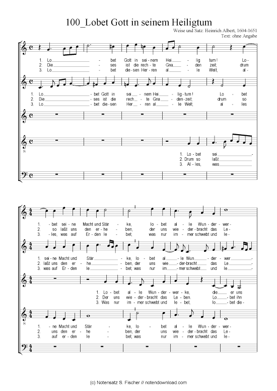 Lobet Gott in seinem Heiligtum (Gemischter Chor) (Gemischter Chor) von Chorsatz Alte Meister