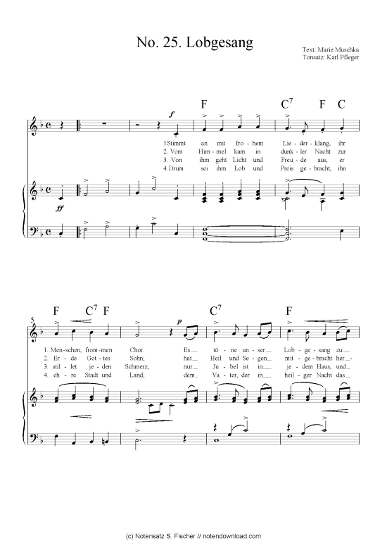 Lobgesang (inklusive Kapo-Version) (Klavier + Gesang)) (Klavier Gesang  Gitarre) von arr. Karl Pfleger