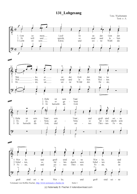 Lobgesang (M nnerchor) (M nnerchor) von Wachsmann