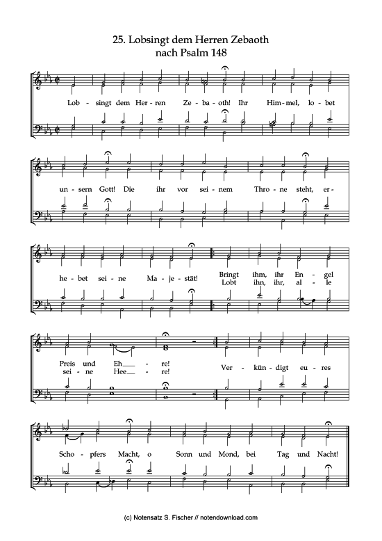 Lobsingt dem Herren Zebaoth (Gemischter Chor) (Gemischter Chor) von Psalme des Kantons Schaffhausen (1867)