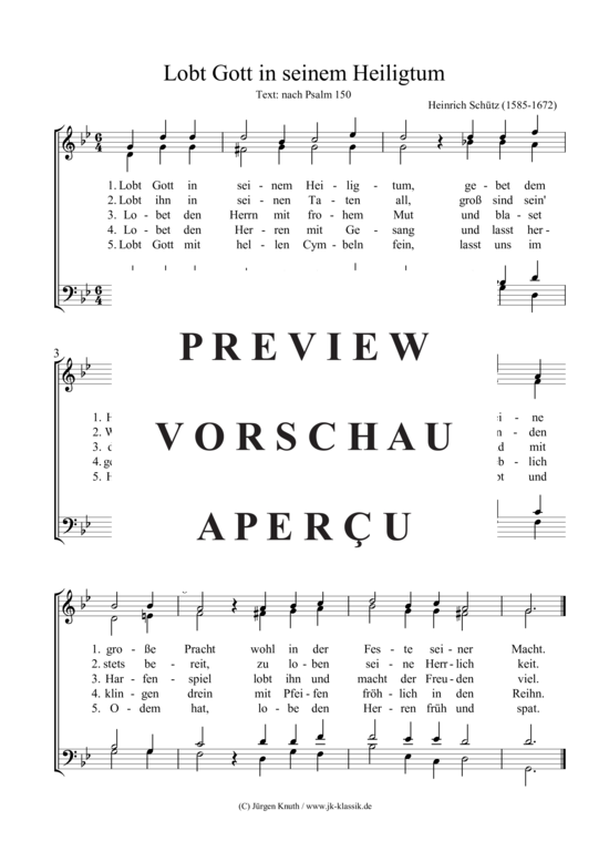 Lobt Gott in seinem Heiligtum (Gemischter Chor) (Gemischter Chor) von Heinrich Sch tz