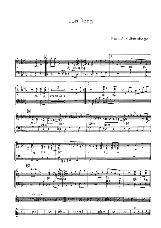 Lon Dong (Klavier + Gesang) (Klavier Gesang  Gitarre) von sheet music for jazzpiano