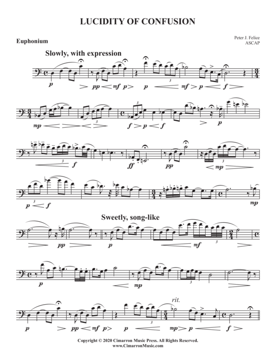 Lucidity of Confusion (Euphonium Solo) (Euphonium (Solo)) von Peter J. Felice