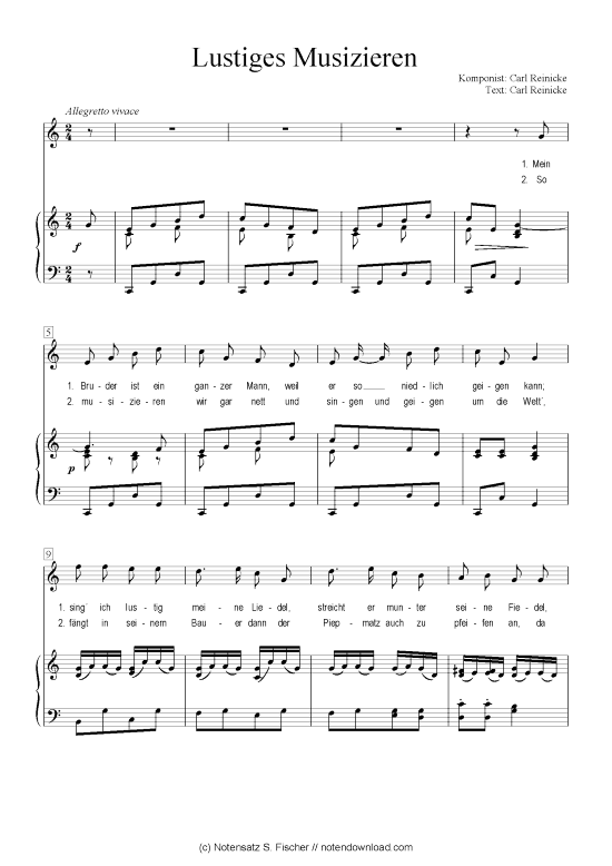 Lustiges Musizieren (Klavier + Gesang) (Klavier  Gesang) von Carl Reinecke  Carl Reinecke
