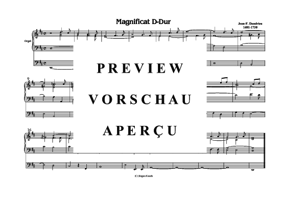 Magnificat D-Dur (Orgel Solo) (Orgel Solo) von Jean-F. Dandrieu 1681-1738