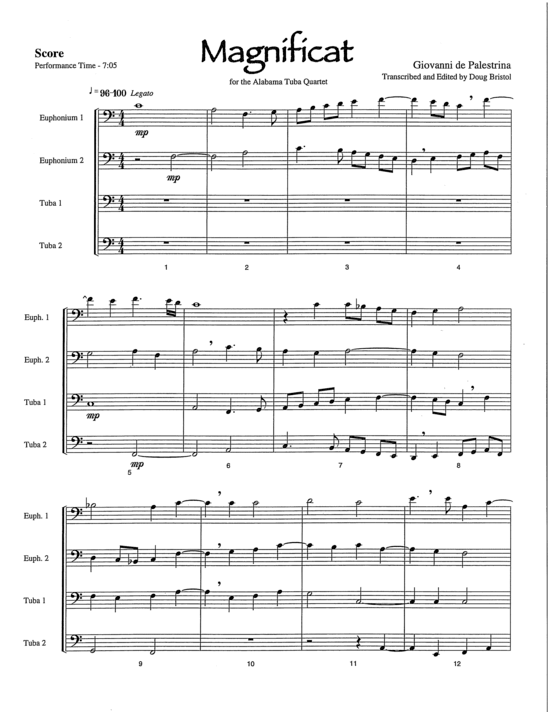 Magnificat (Tuba Quartett EETT) (Quartett (Tuba)) von Giovanni Palestrina