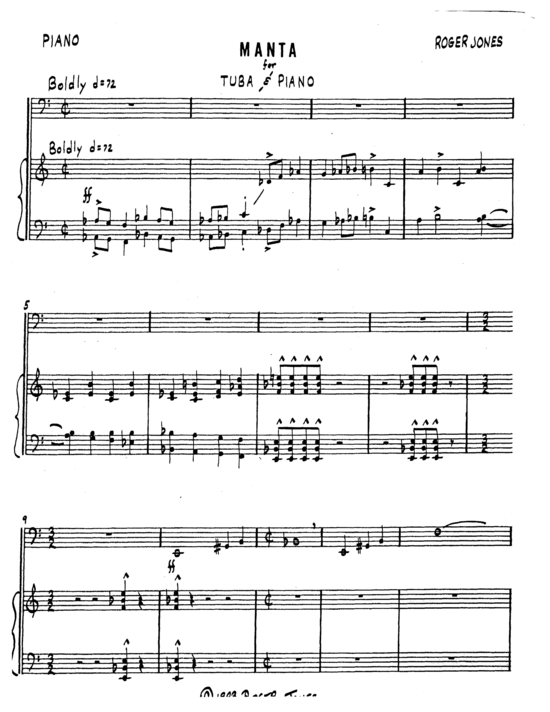 Manta (Tuba + Klavier) (Klavier  Tuba) von Roger Jones