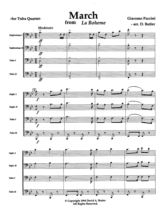 March (Tuba Quartett EETT) (Quartett (Tuba)) von Giaccomo Puccini
