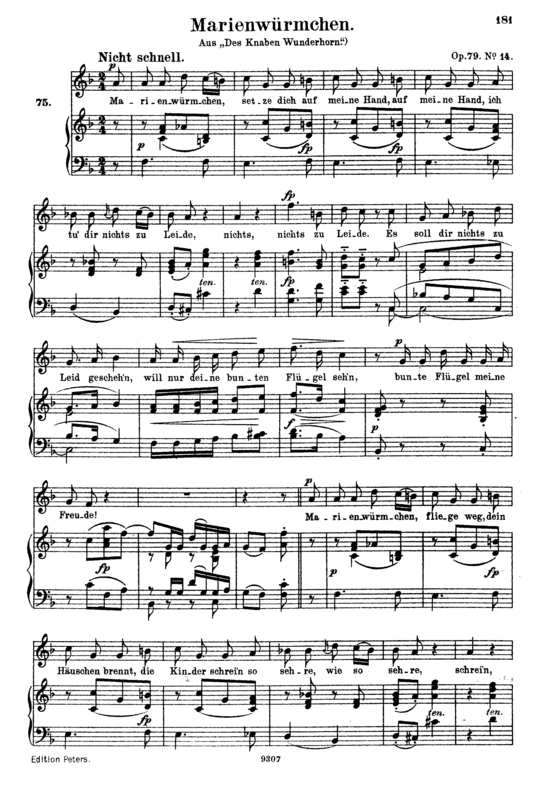 Marienw rmchen Op.79 No.14 (Gesang hoch + Klavier) (Klavier  Gesang hoch) von Robert Schumann