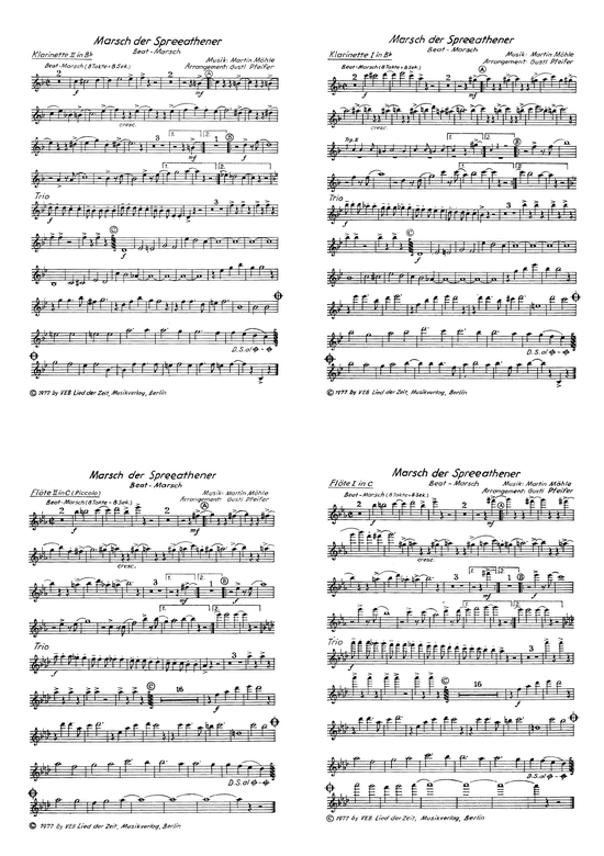 Marsch der Spreeathener (Combo) (Combo Band (mit 6 Bl ser)) von 1977