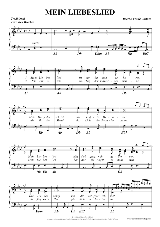 Mein Liebeslied (Klavier Gesang  Gitarre) von Monika Martin