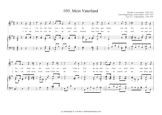 Mein Vaterland (Klavier + Gesang) (Klavier  Gesang) von Louis Spohr (1784-1859)