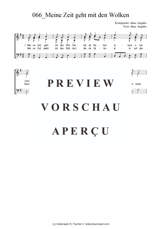 Meine Zeit geht mit den Wolken (Gemischter Chor SAB) (Gemischter Chor (SAB)) von 