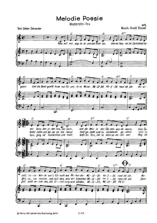 Melodie Poesie (Klavier + Gesang) (Klavier Gesang  Gitarre) von Monika Herz