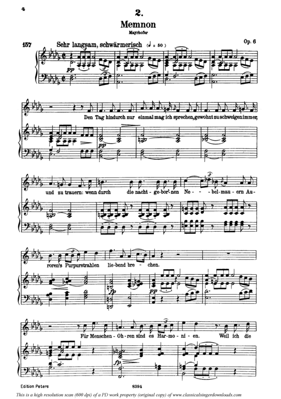 Memnon D.541 (Gesang hoch + Klavier) (Klavier  Gesang hoch) von Franz Schubert