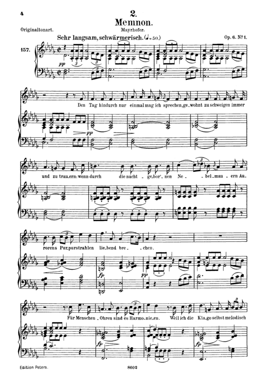 Memnon D.541 (Gesang mittel + Klavier) (Klavier  Gesang mittel) von Franz Schubert