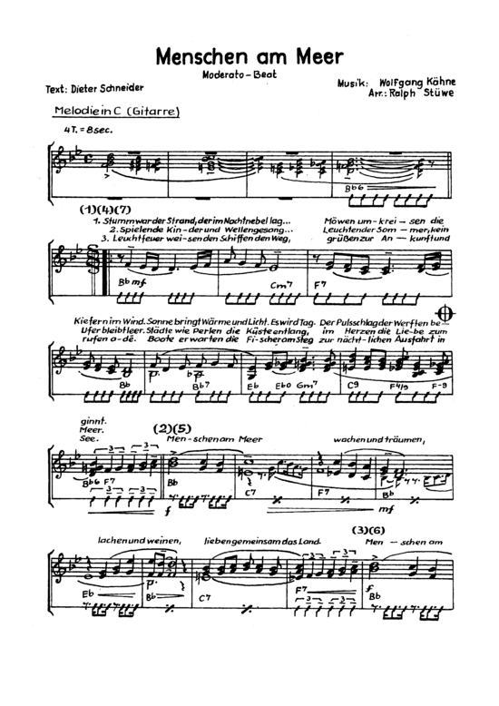 Menschen am Meer (Gesang + Gitarre) (Gitarre  Gesang) von 1974