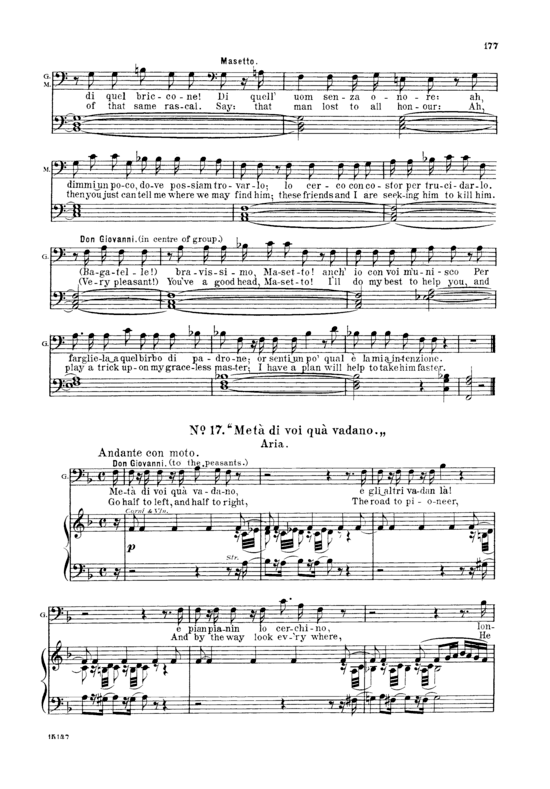 Meta di voi qua vadano (Klavier + Bass Bariton Solo) (Klavier  Bass) von W. A. Mozart (K.527)
