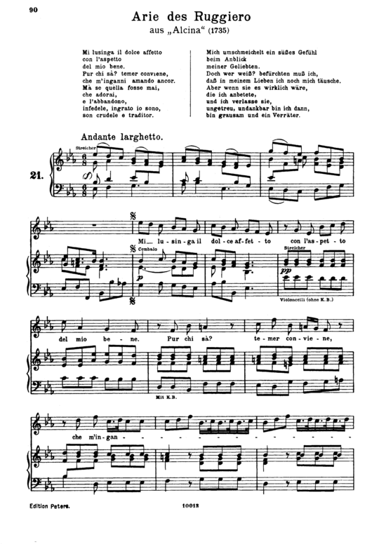 Mi lusinga il dolce affetto (Sopran + Klavier) (Klavier  Sopran) von G. F. H auml ndel