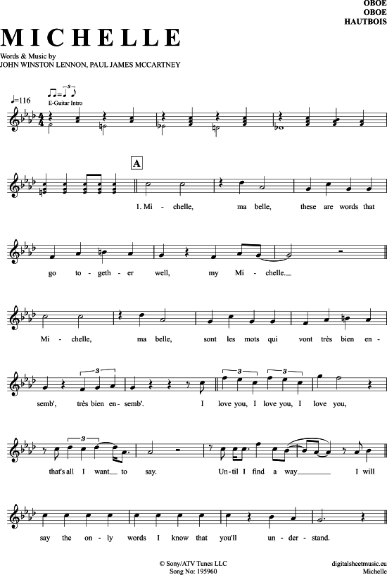 Michelle (Oboe) (Oboe Fagott) von The Beatles