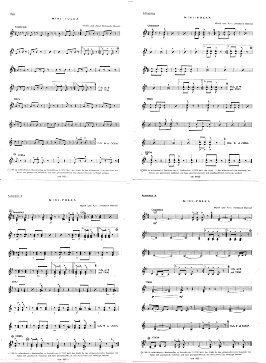 Mini Polka (Akkordeonorchester Einzelstimmen) (Akkordeonorchester) von Helmuth Herold