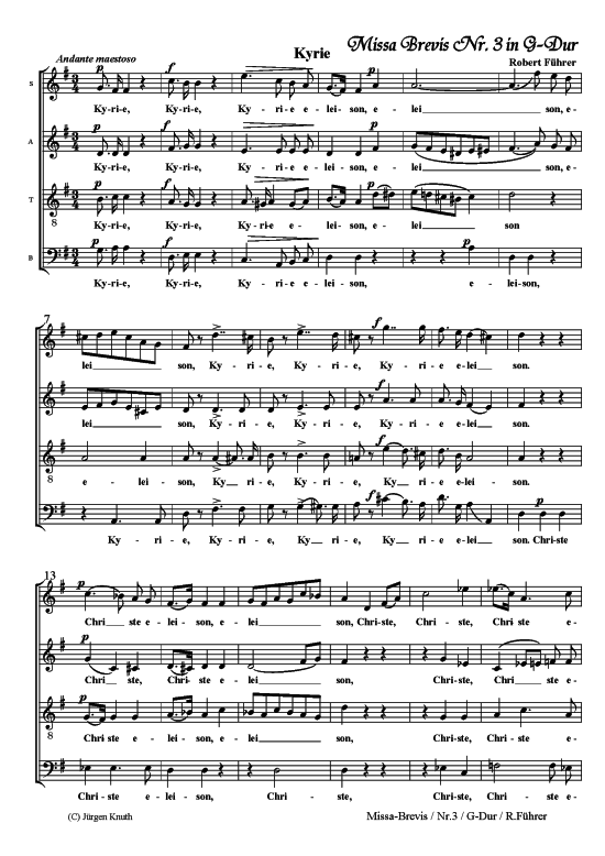 Missa Brevis Nr. 3 (Gemischter Chor) (Gemischter Chor) von Robert F hrer