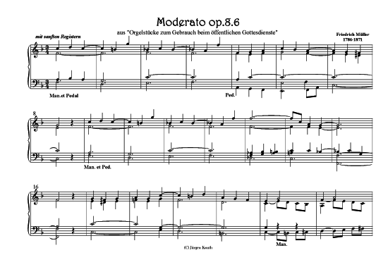 Moderato op.8.6 (Orgel Solo) (Orgel Solo) von Friedrich M ller 1786-1871