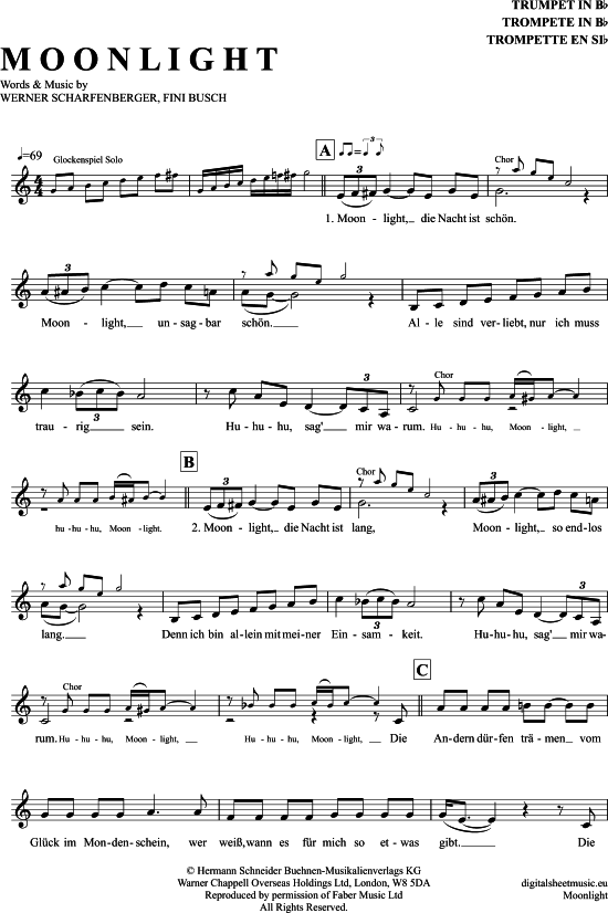 Moonlight (Trompete in B) (Trompete) von Ted Herold
