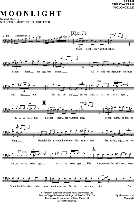 Moonlight (Violoncello) (Violoncello) von Ted Herold