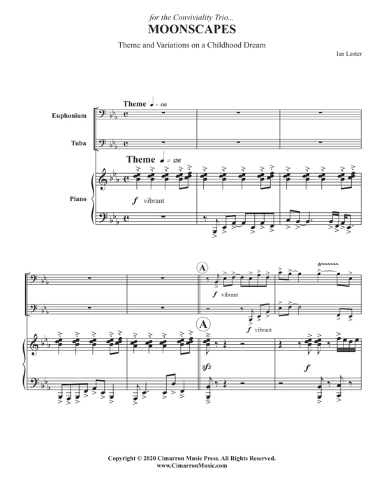 Moonscapes (Euphonium Tuba + Klavier) (Trio (Klavier  2 St.)) von Ian Lester