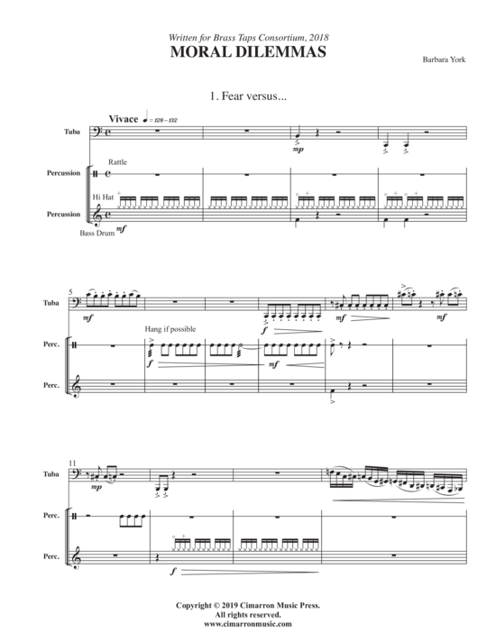 Moral Dilemmas (Duett f uuml r Tuba + Percussion) (Duett (2 St.)) von Barbara York