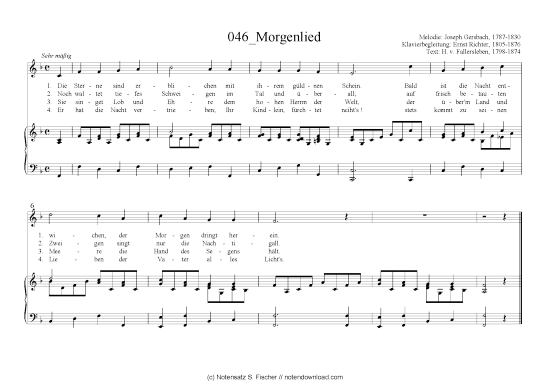 Morgenlied (Klavier + Gesang) (Klavier  Gesang) von Joseph Gersbach (1787-1830)