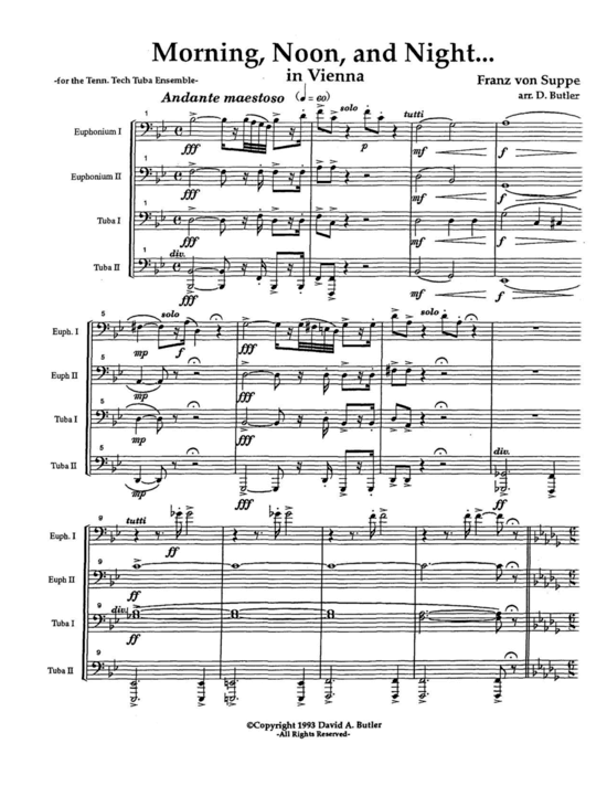 Morning Noon and Night in Vienna Overture (Tuba Quartett EETT) (Quartett (Tuba)) von Franz Von Suppe