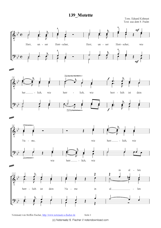 Motette (M nnerchor) (M nnerchor) von Eduard K hnast  aus dem 8. Psalm 