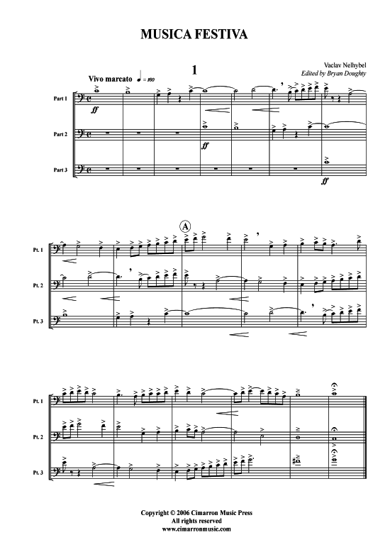 Musica Festiva (Trio f uuml r Posaune Bariton) (Trio (Posaune)) von Vaclav Nelhybel